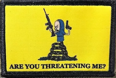 Are You Threatening Me?  Morale Patch Tactical Military Army Badge Flag USA Hook • $8.49