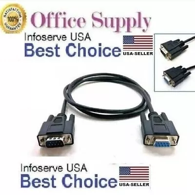 Serial Cable Male To Female Extersion DB9 9Pin RS232 MF COM Port RS232 9Pin M-F • $7.71