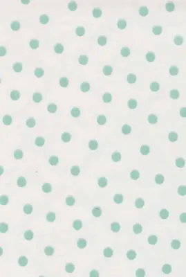 Oilcloth Fabric Polka Dots Light Blue On White Sold In Yards Or Bolts • $13.99