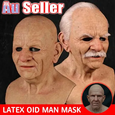 Latex Old Man Mask Male Disguise Realistic Masks Cosplay Costume Halloween Party • $28.78