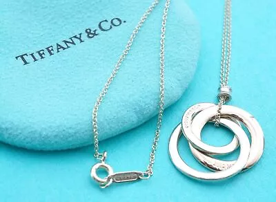 Tiffany & Co Triple Circle 1837 Necklace Silver925 Metal W/Storage 2205 S • $322.71