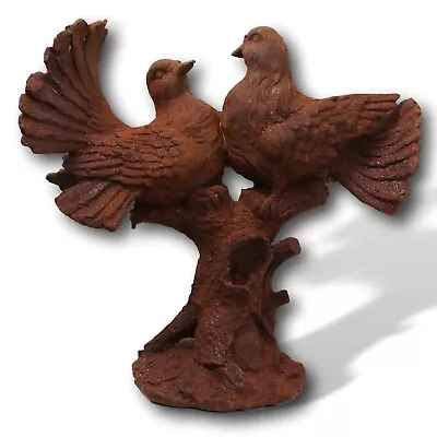 £182.42 • Buy Sculpture Lovebirds Birds Love Doves Iron Figurine Statue Rust Antique Style