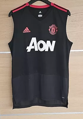 Manchester United 2018-2019 Training Vest/Short Sleave Jersey Men’s Large • £20