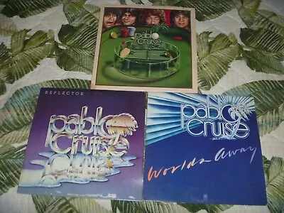 Lot 3 Album Vinyl Lp Pablo Cruise Soft Rock Lyrics Yacht Worlds Away Reflector + • $9.99