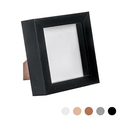 Box Picture Frame Deep 3D Photo Display 4x4 Inch Square Standing Hanging Black • £8