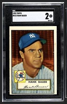 1952 Topps 215 Hank Bauer SGC 2 • $24.99