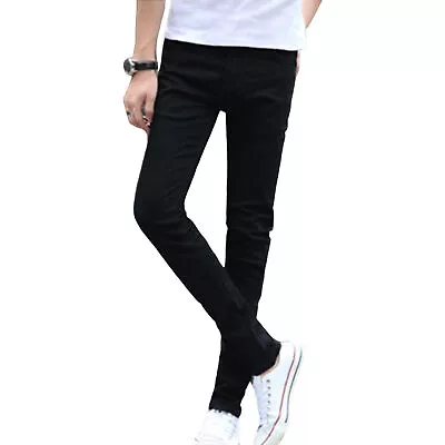 Denim Pants Multi Pockets Dressing Up Autumn Men Skinny Long Jeans Skin-touch • $19.20