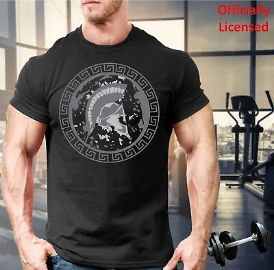 Spartan Face T-Shirt Mens Gym Clothing Workout Training Bodybuilding MMA Top • £6.99