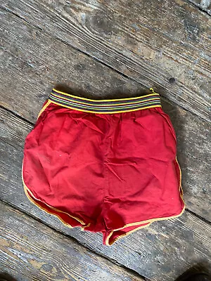 Vintage Boys Shorts Athletic Red Kids Childrens Rainbow (A20) Waistband Size 7 • $15.36