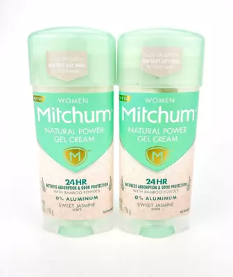 Mitchum Womens Natural Power Gel Cream Sweet Jasmin Deodorant 3.4oz Lot Of 2 • $19.51