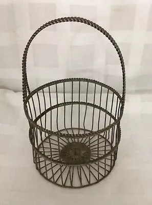 Vintage Woven Wire Metal Basket - Silvery - Neat Easter Egg Basket • $10.99