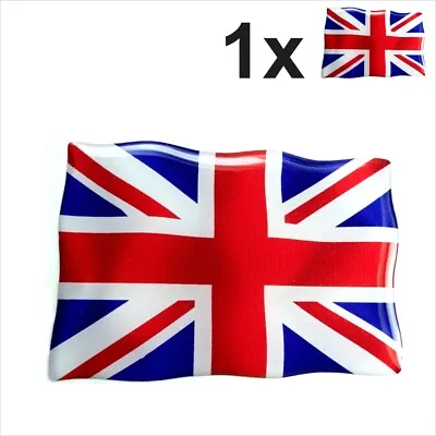 1x GB British Union Jack Flag UK Square 3D Domed Gel STICKER Resin Decal Badge • £2.84