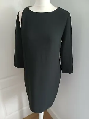 MARKS AND SPENCER Autograph Black Tailored Shift Dress Size 12 • £11.95