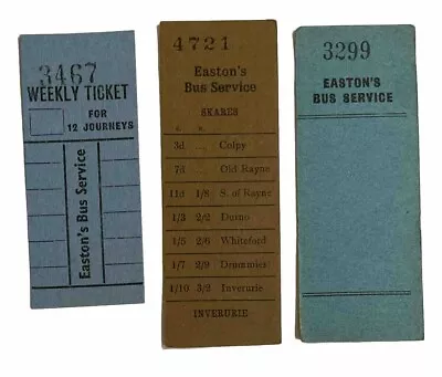 EASTONS BUS SERVICE ABERDEEN Bus Ticket Lot X3 A332 • £4.99