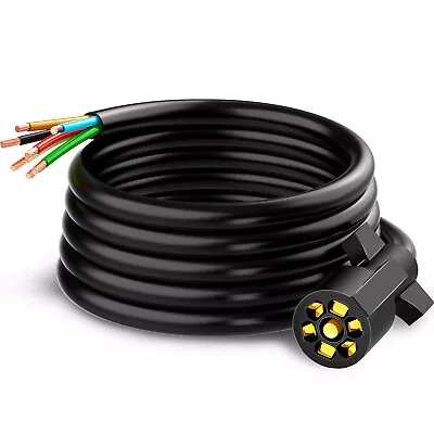 MICTUNING 10 Feet 7 Way Plug Inline Trailer Cord Trailer Wiring Harness Cable • $40.47