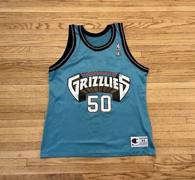 Vancouver Grizzlies Vintage 90’s Champion Jersey Bryant Reeves 44 L Rare NBA  • $150
