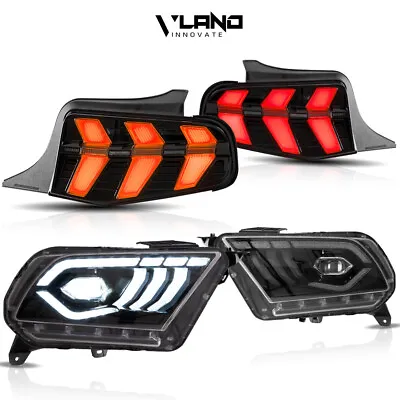 For 12-14 Ford Mustang W/DRL Sequential LED Headlights + 7 Model LED Tail Lights • $797.99