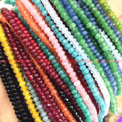 Faceted 2x4mm Genuine Natural Rondelle Gemstone Abacus Loose Beads 15  Strand • £3.59