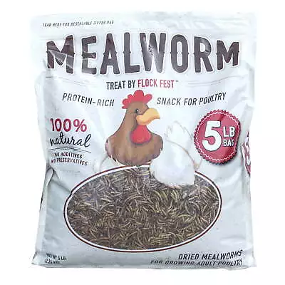  Dried Mealworms For Chickens Wild Birds Ducks And Small Pets 5 Lbs. Bag • $28