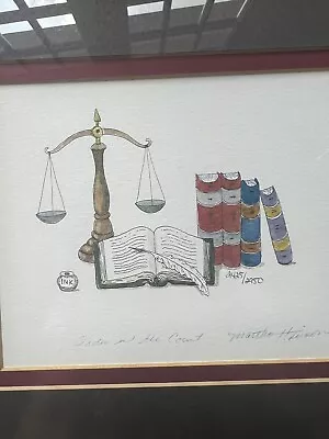 Martha Hinson  Order In The Court  Watercolor - Signed/Framed • $80