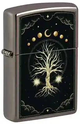 Zippo Windproof Lighter TREE OF LIFE MYSTIC NATURE Black Ice BNIB FREE POST • £39.40