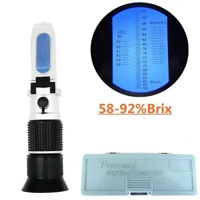 Honey Refractometer Tester Brix 58%- 92% Baume 0-32% Water For Beekeeper's • £22