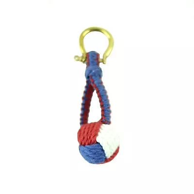 Red White Blue Monkey Fist Keychain Marine Rope Knot Keyring Sailor Key Chain • $9.75