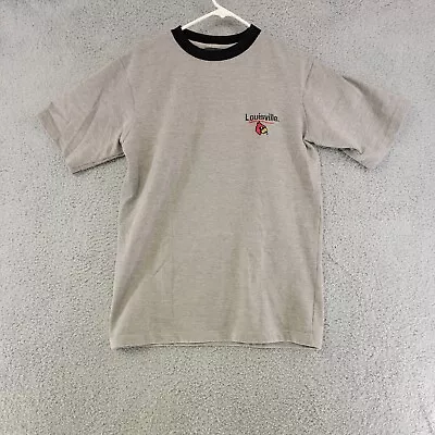 Vintage Louisville Cardinals Shirt Mens M Medium Gray College Sports T Shirt • $13.27