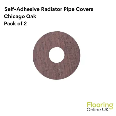 Laminate Radiator Pipe Rose Covers Self-Adhesive Pack Of 2 Chicago Oak Shade • £10.99