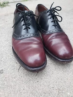 Allen Edmonds ‘Polo’ Burgundy & Black Saddle Oxfords Dress Shoes Size 11  • $25