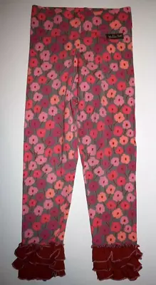 EUC MATILDA JANE SECRET FIELDS Bonny Bouquet Leggings RUFFLE PANTS SIZE 8 • $29.99