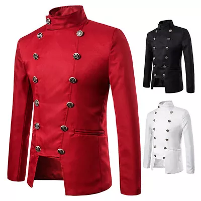 Mens Double-Breasted Hussar Suit Jacket Artillery Drummer Steampunk Blazer Retro • $36.27