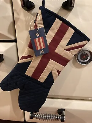 Union Jack Gauntlet/Oven Glove By Woven Magic Tea Dyed • £19.95