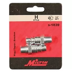 MILTON S1839   3/8  Male H Style Industrial Interchange Series Air Coupler • $13.57