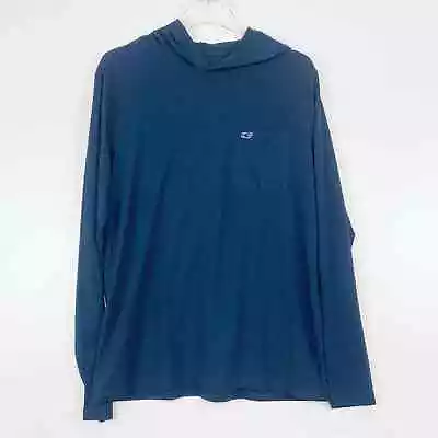 Vineyard Vines Shirt Mens Small Long Sleeve Hooded Blue Pocket Edgartown Soft • $12.76