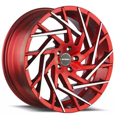 (4) 20  Strada Wheels Nido Candy Red With Machined Tips Rims(B45) • $1185