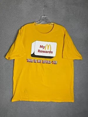 McDonalds Employee Shirt Mens XL Yellow My Rewards Tee Short Sleeve Uniform • $9.10
