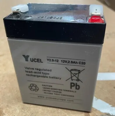 Y2.9-12 Yuasa Yucell 12v 2.9Ah Rechargeable Sealed Lead Acid 12 V Battery • £19.99