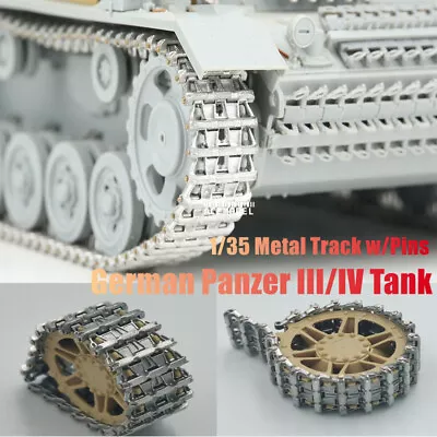 1/35 German Panzer III/IV  Osteketten  Tank Metal Tracks Links W/Metal Pins Kit • $49.95