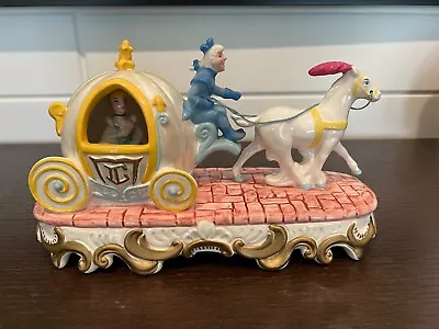 Schmid Cinderella Coach Ceramic Music Box Vintage Hand Painted 53610 Preowned • $35