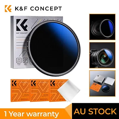 K&F Concept 37-82mm Variable ND Lens Filter ND2-400 (1-9 Stops) Neutral Density • $52.79