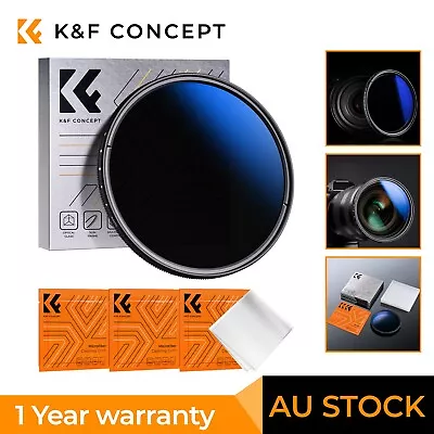 K&F Concept 37-82mm Variable ND Lens Filter ND2-400 (1-9 Stops) Neutral Density • $18.26