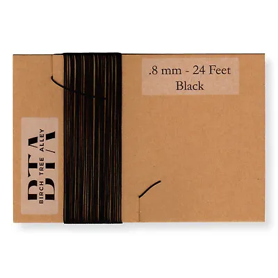 24' Clock Weight Cord BRAIDED For Vintage Morbier Tall Case .8mm BLACK 24 Feet • $20.78