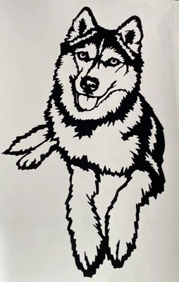 £3.50 • Buy 1x Husky Vinyl Sticker Decal Graphic Bumper Car Van Window 4.5x7.5”  Black