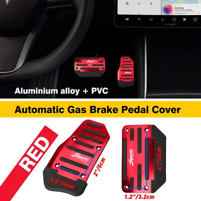 Non-Slip Automatic Gas Brake Foot Pedal Treadle Pad Cover Car Accessories-Red • $12.99