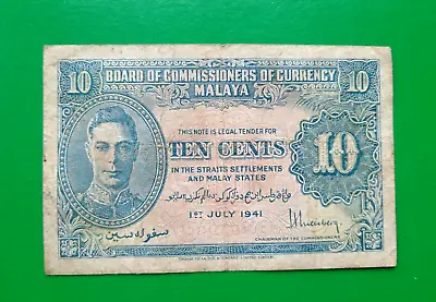 10 Cents Malaysia 1941 • $9