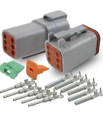 Deutsch DT 6 Pin Gray Connector Kit 14-18AWG Size 16 Contacts-MADE IN USA  2KITS • $12.50