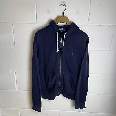 £9.95 • Buy Polo Ralph Lauren Hoodie Mens Medium Blue Zip Up Pony Retro Sweatshirt Casual