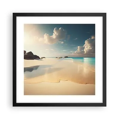 Poster Print 40x40cm Wall Art Picture Wild Beach Ocean Edge Framed Image Artwork • £47.99