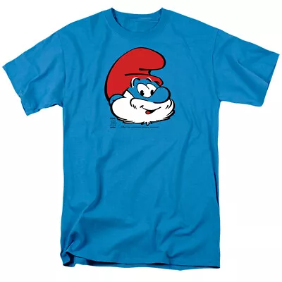 THE SMURFS PAPA SMURF HEAD Licensed Adult Men's Graphic Tee Shirt SM-3XL • $22.95